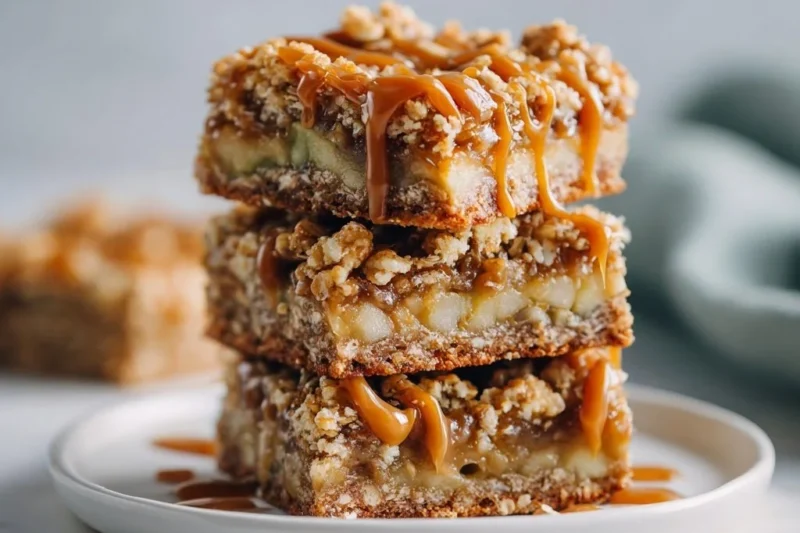 Salted Caramel Apple Crisp Bars