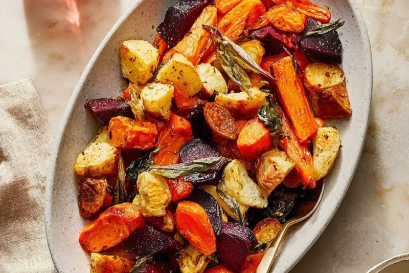 Thanksgiving Roasted Veggies with Crispy Sage Butter