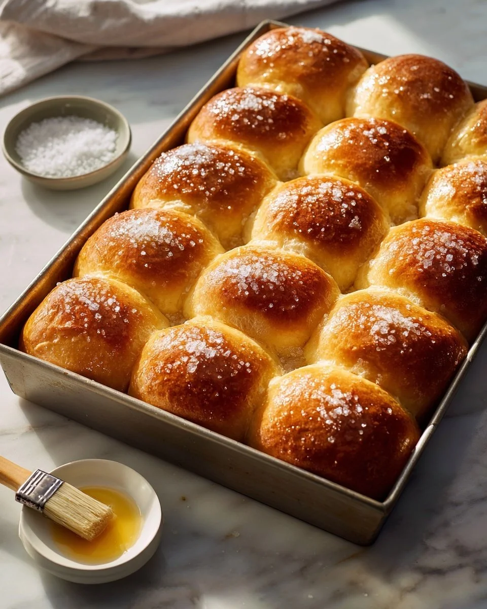 Freshly baked Thanksgiving rolls on a rustic wooden table.