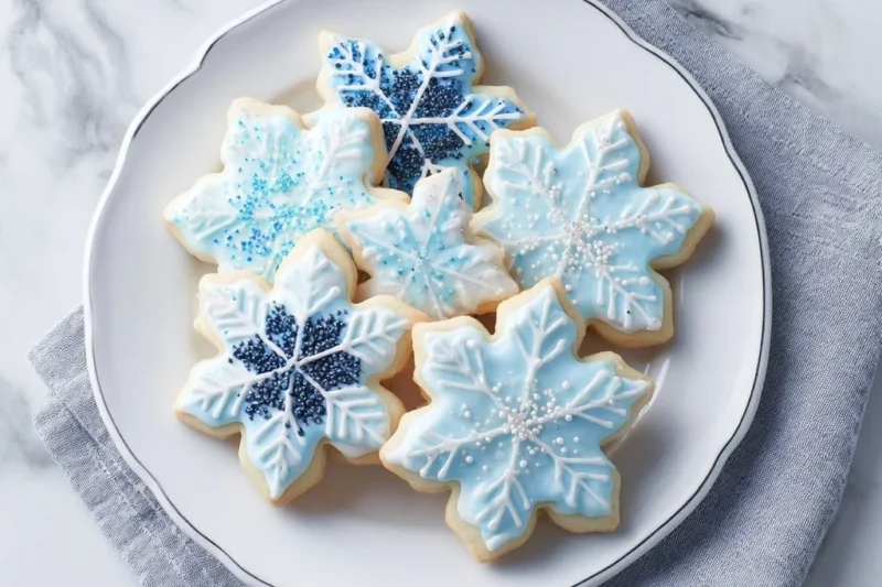 Beautifully decorated Winter Wonderland Sugar Cookies for festive celebrations.