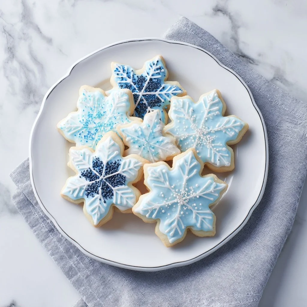 Beautifully decorated Winter Wonderland Sugar Cookies for festive celebrations.