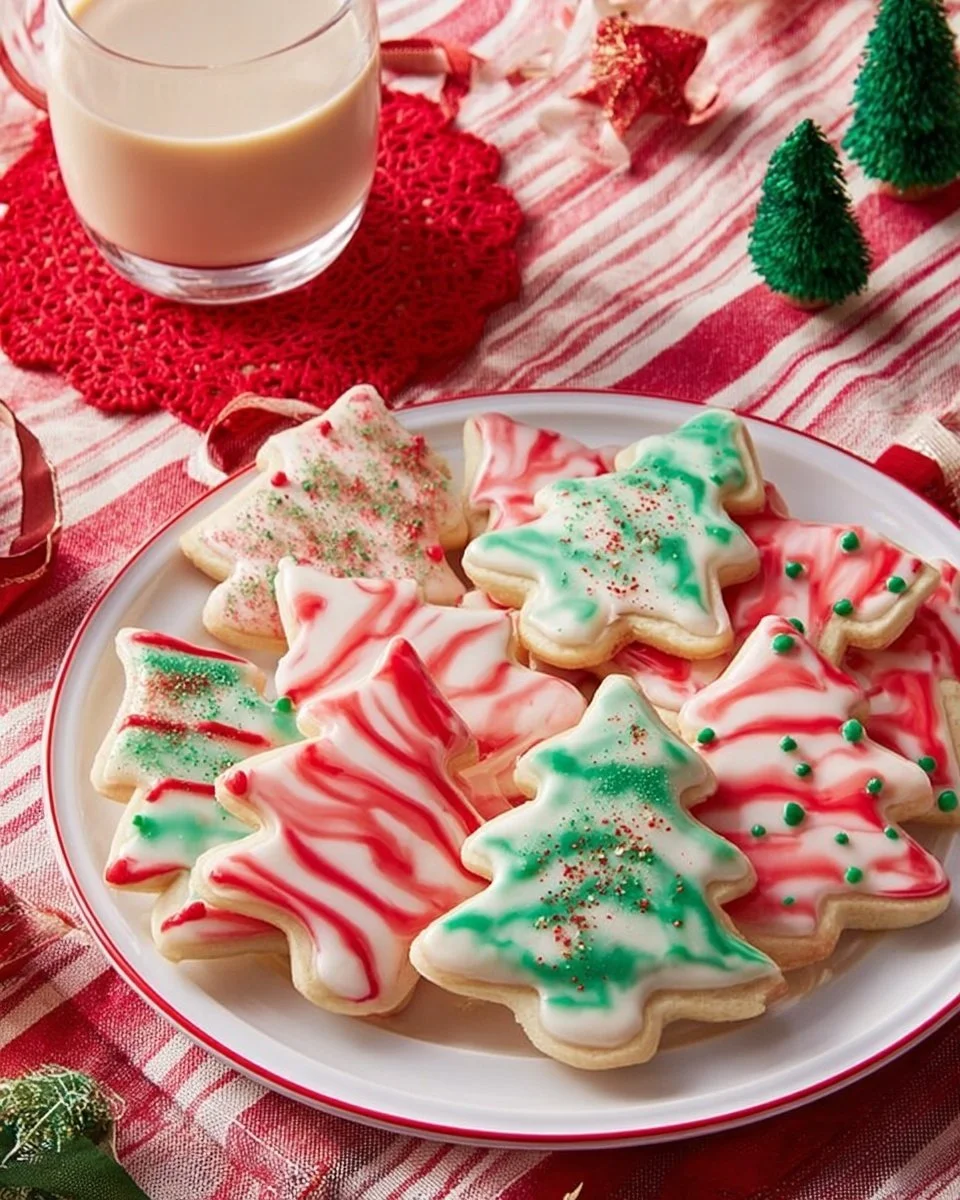 Delicious Eggnog Cut-Out Cookies decorated for the holidays
