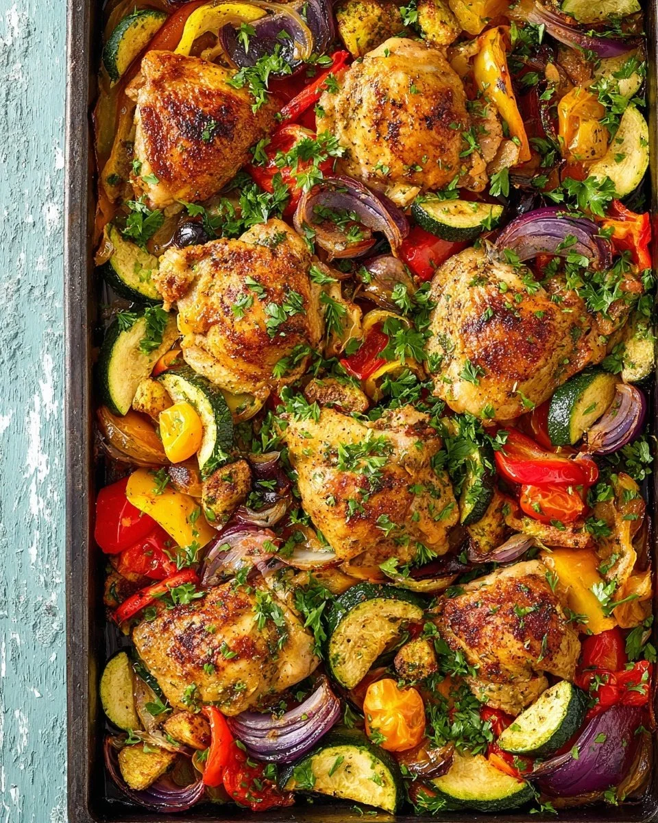 Greek chicken with ladolemono dressing served with roasted vegetables