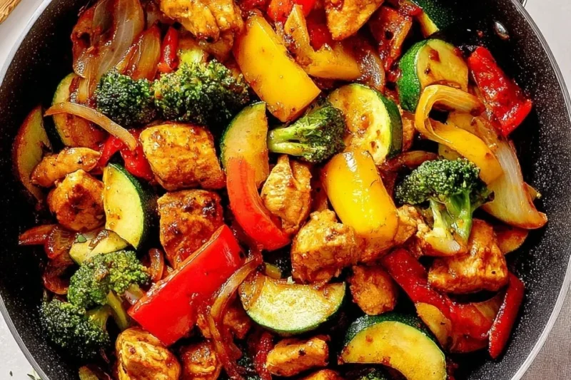 One Pan Chicken and Vegetables Meal