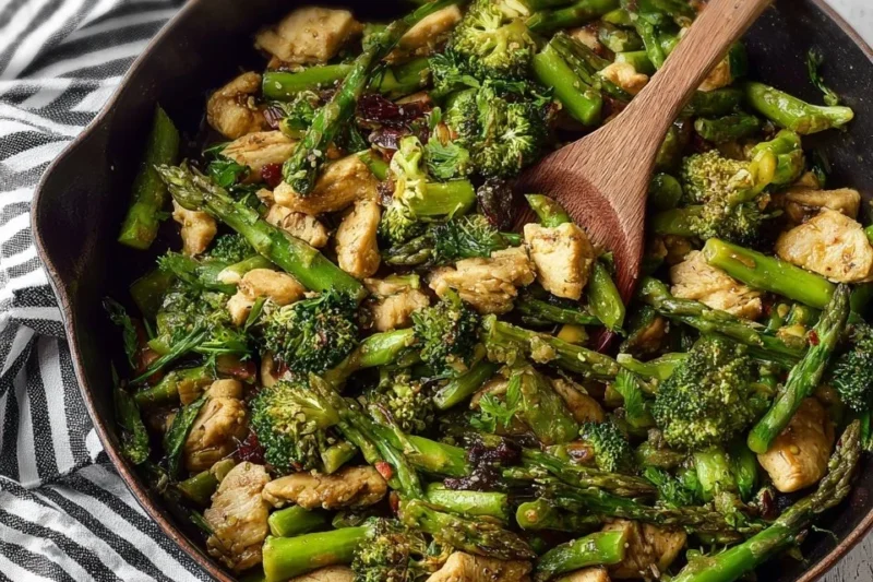 One Pan Pesto Chicken and Veggies