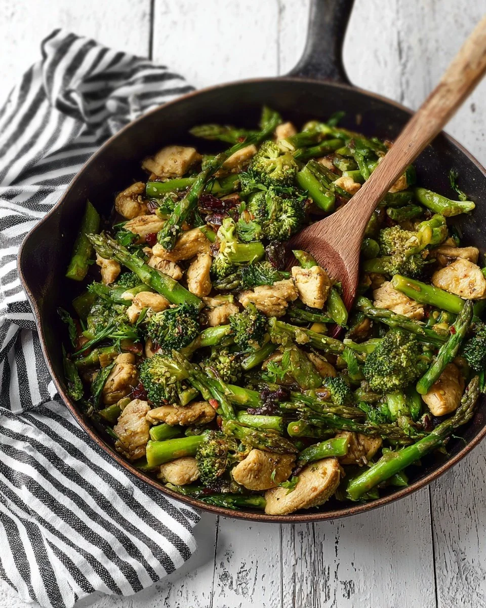 Delicious One Pan Pesto Chicken with fresh veggies for a quick meal