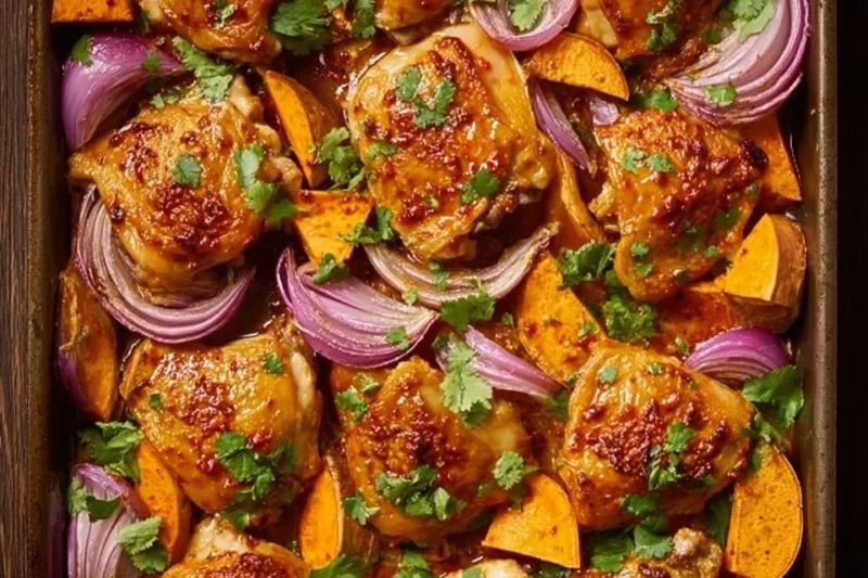 Sheet-Pan Harissa Chicken & Sweet Potatoes