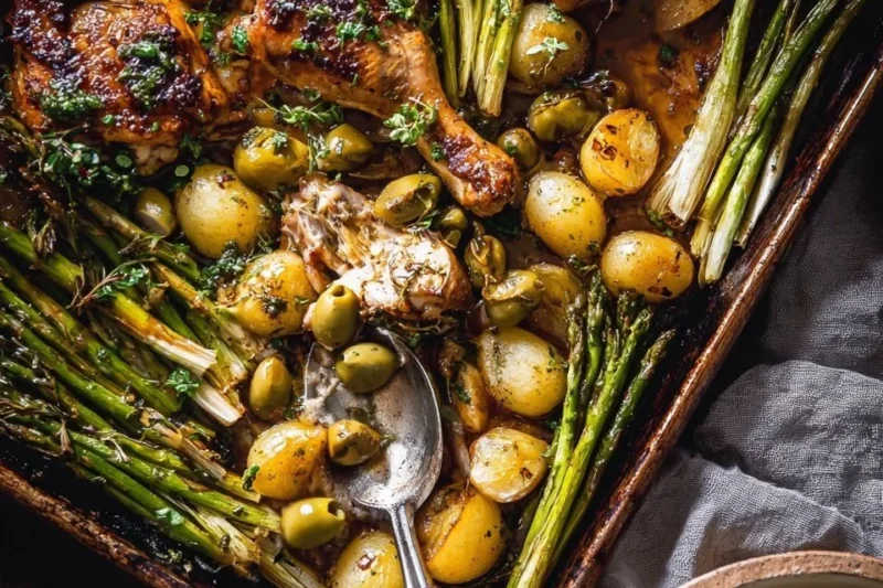Sheet Pan Honey Garlic Chicken and Feta Potatoes