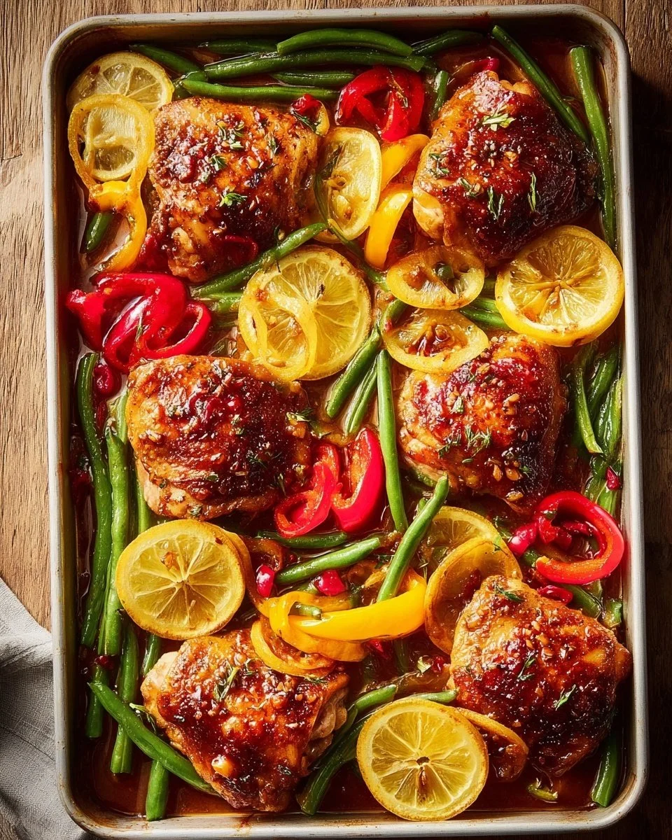 Sheet-Pan Honey Mustard Chicken meal ready to serve