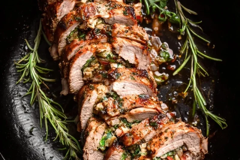 Stuffed Pork Tenderloin with Spinach and Feta