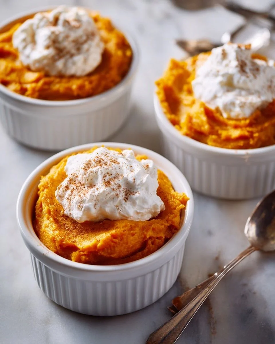 Delicious homemade sweet potato pudding served in a bowl with a sprinkle of cinnamon